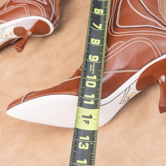 Zimmermann Women Topstiched Brown Ankle Fashion Leather Boots sz 7US EUR37 - Picture 6 of 8